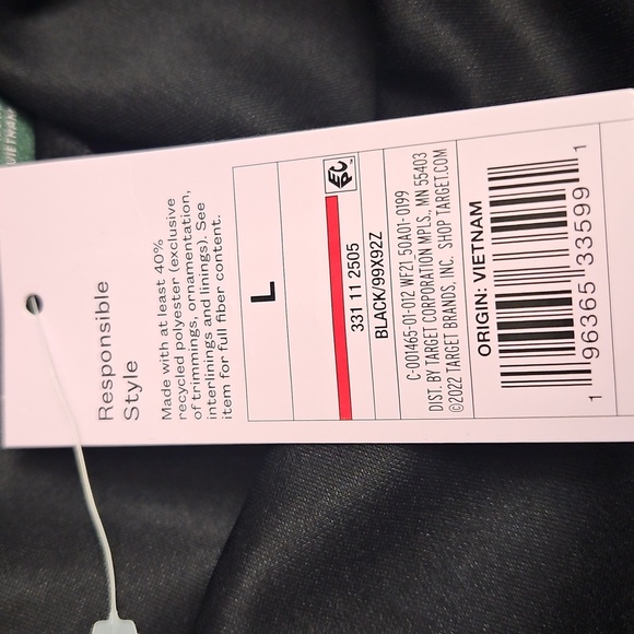 New Wild Fable Women's Large  High-Rise Active-Track Pants Zippered Leg Black - Picture 6 of 6